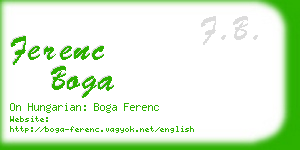 ferenc boga business card